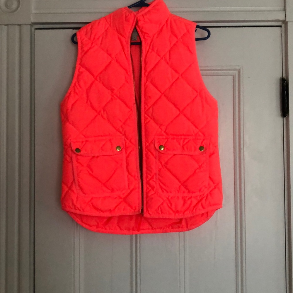 Jcrew neon pink quilted vest